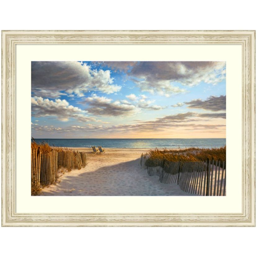 Sunset Beach by Daniel Pollera Wood Framed Wall Art Print