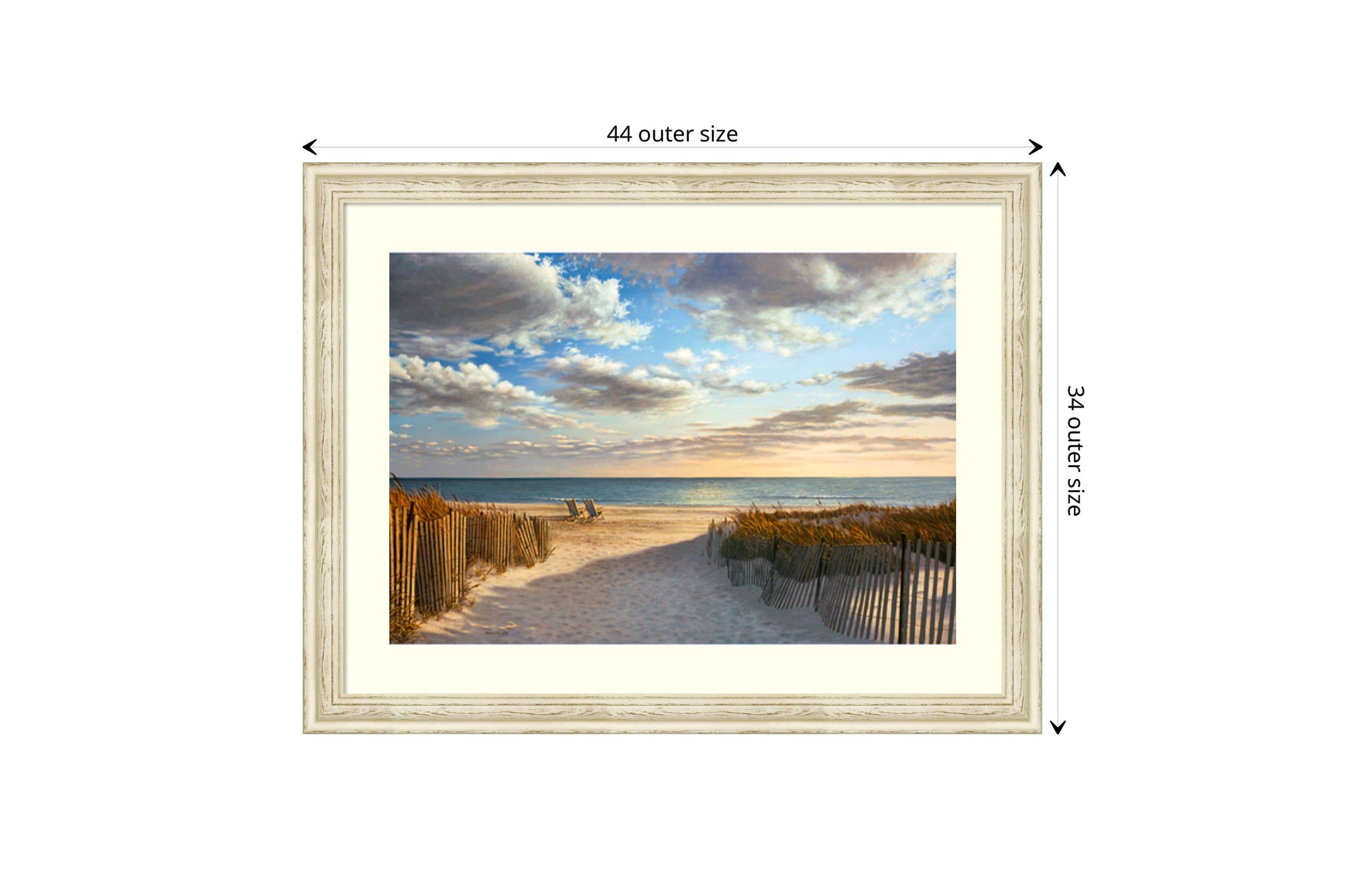 Sunset Beach by Daniel Pollera Wood Framed Wall Art Print