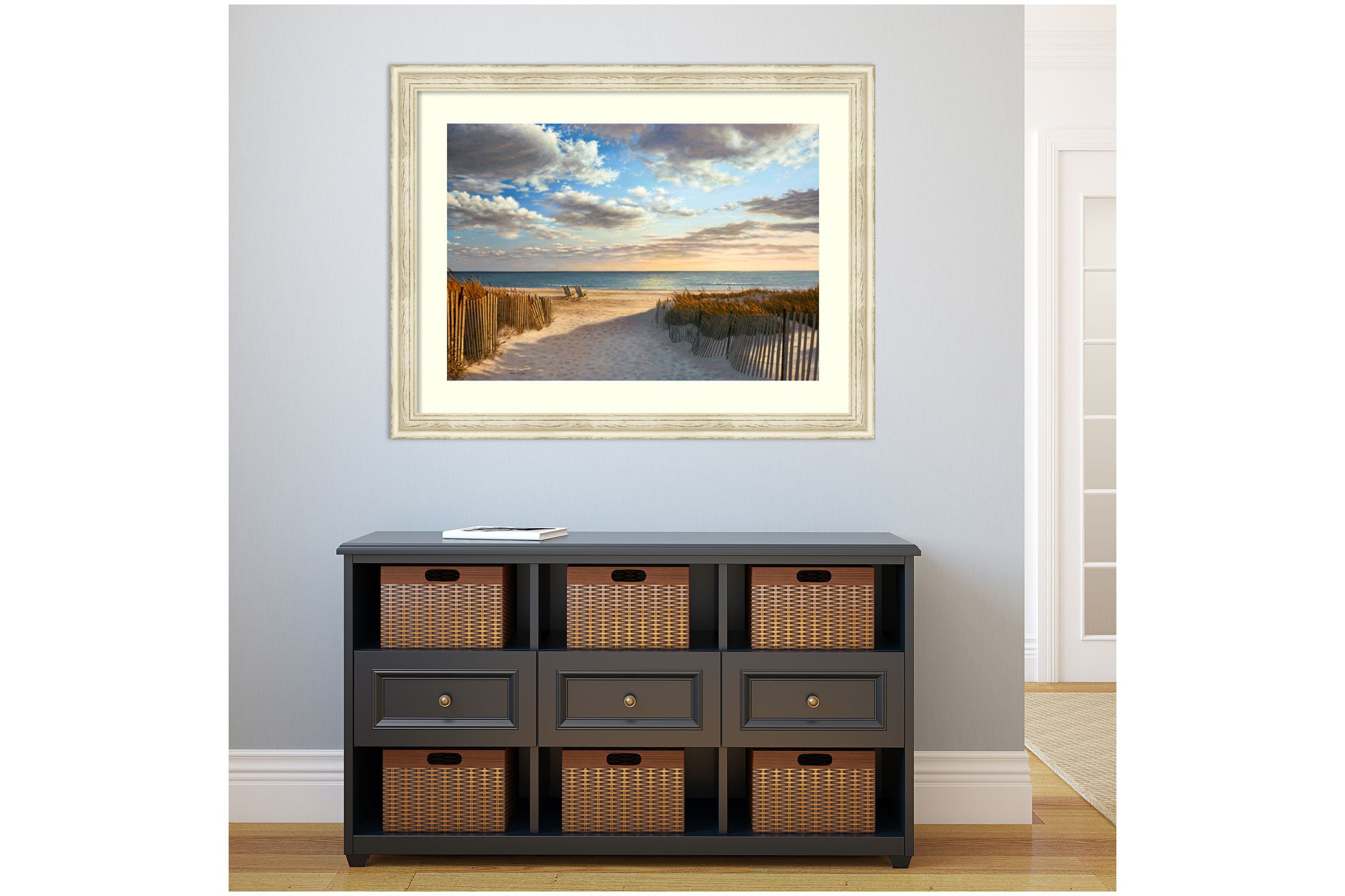 Sunset Beach by Daniel Pollera Wood Framed Wall Art Print