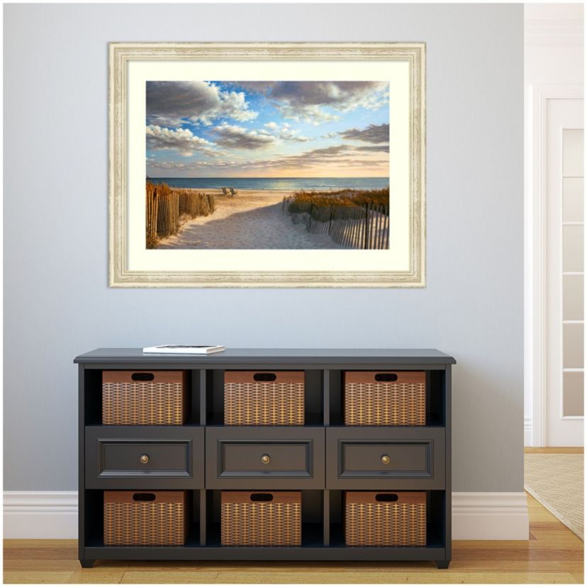 Sunset Beach by Daniel Pollera Wood Framed Wall Art Print