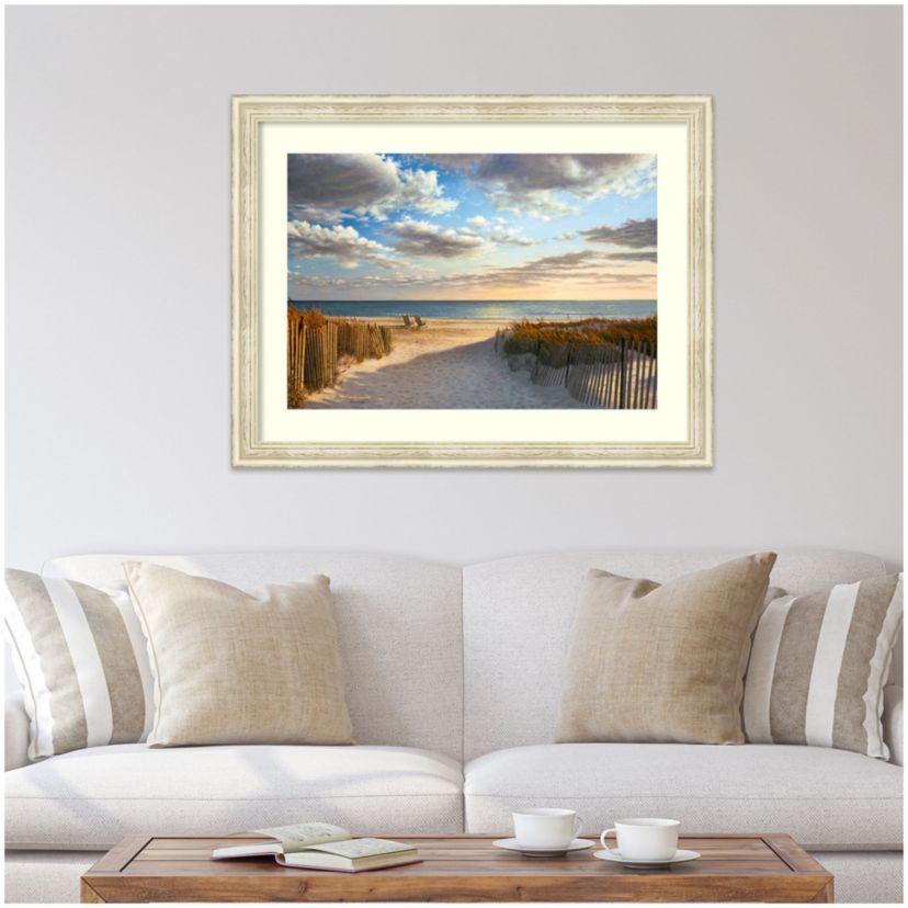 Sunset Beach by Daniel Pollera Wood Framed Wall Art Print