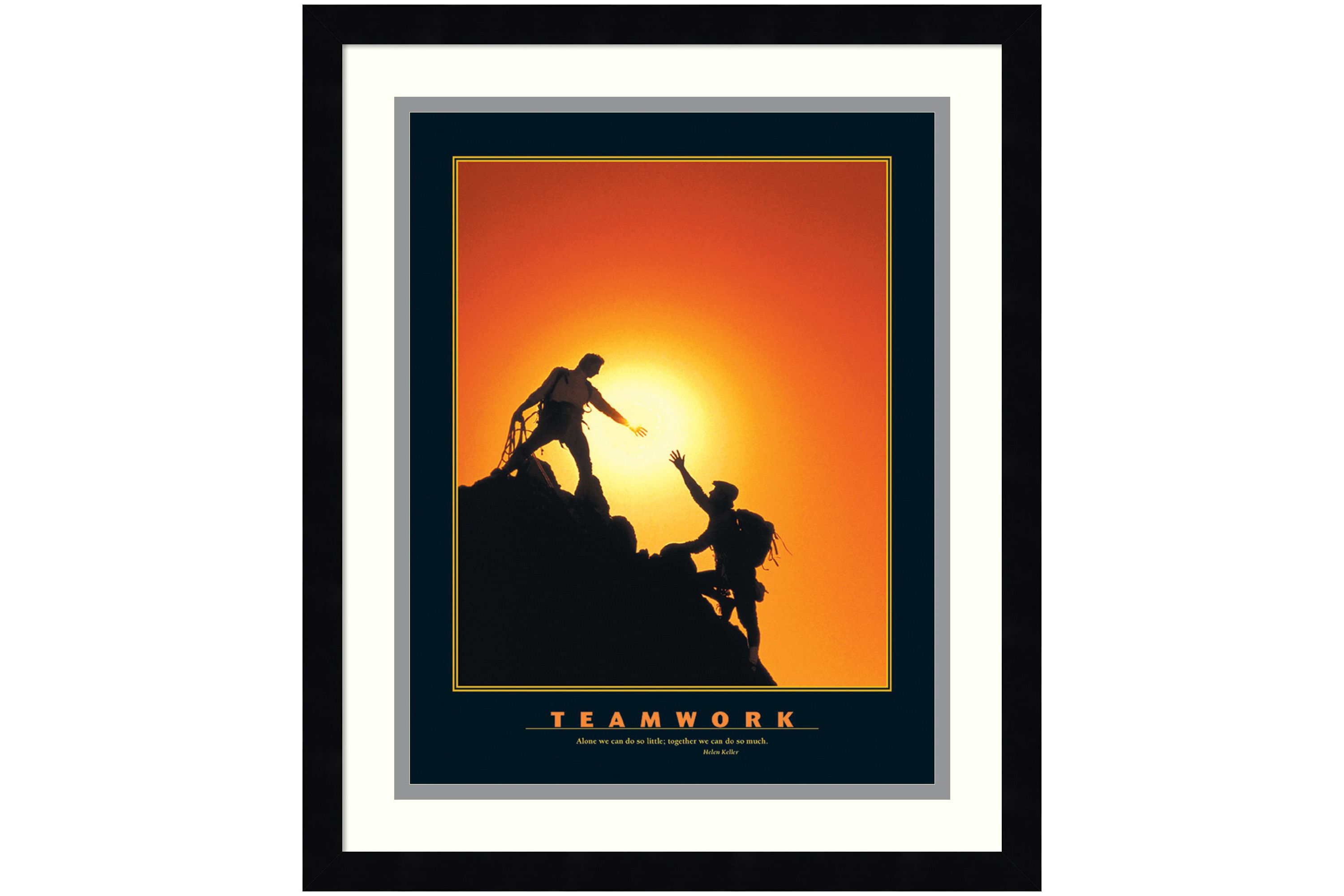 Teamwork (Climbers) Wood Framed Wall Art Print