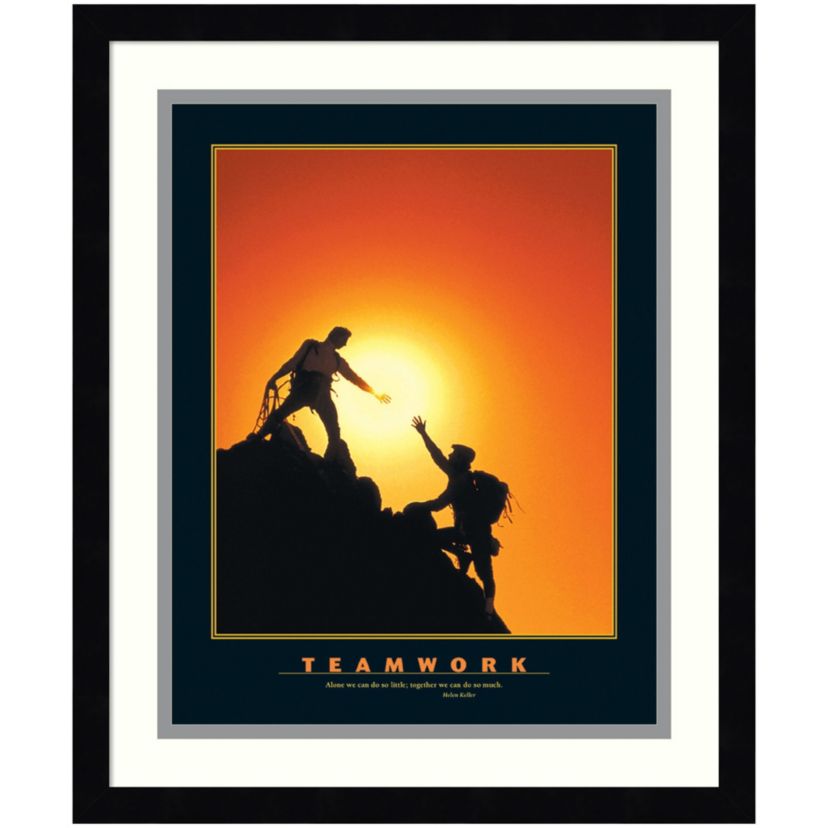 Teamwork (Climbers) Wood Framed Wall Art Print
