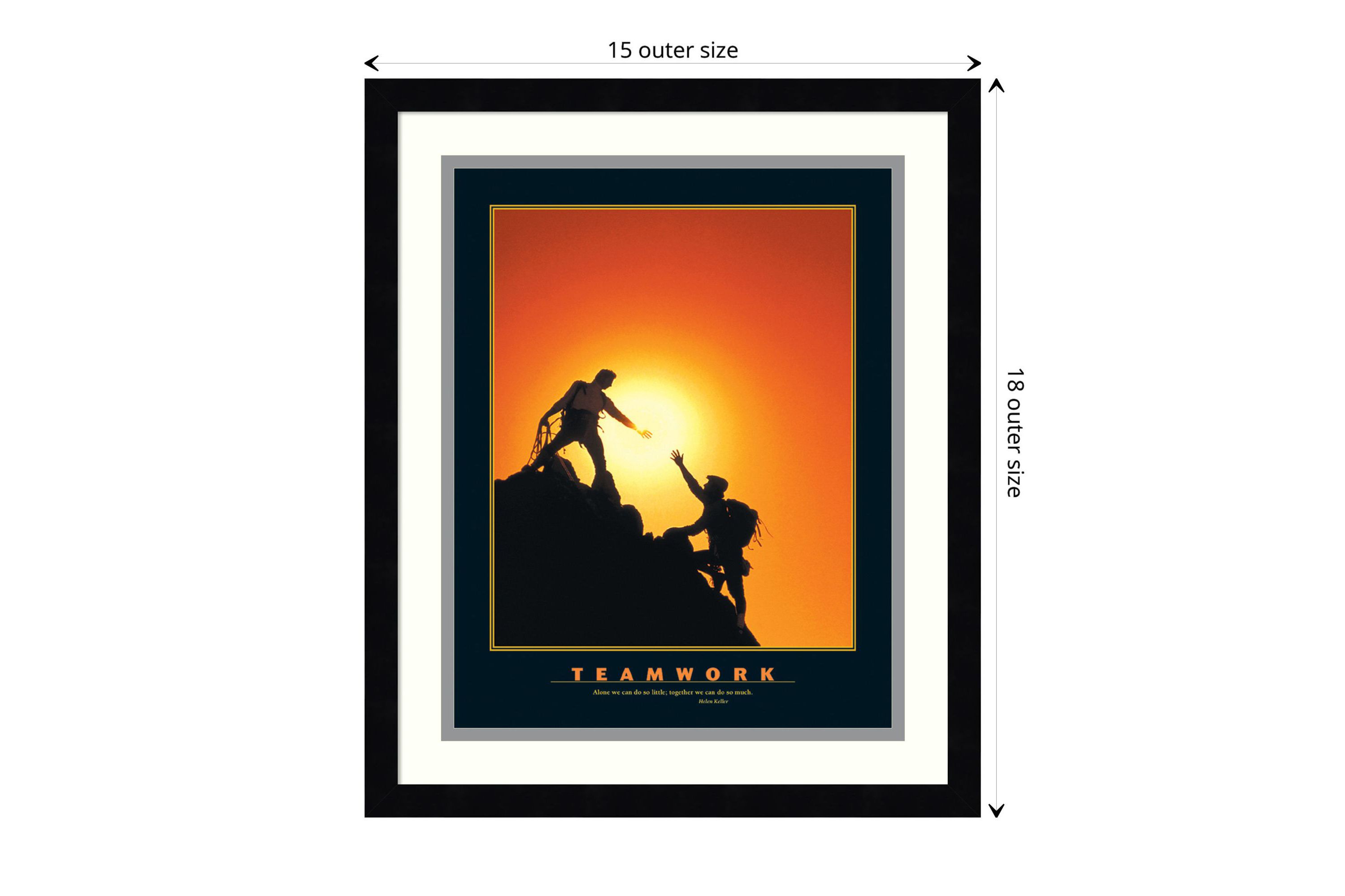 Teamwork (Climbers) Wood Framed Wall Art Print