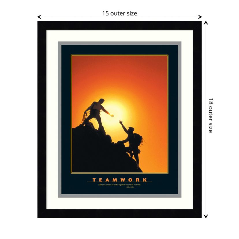 Teamwork (Climbers) Wood Framed Wall Art Print