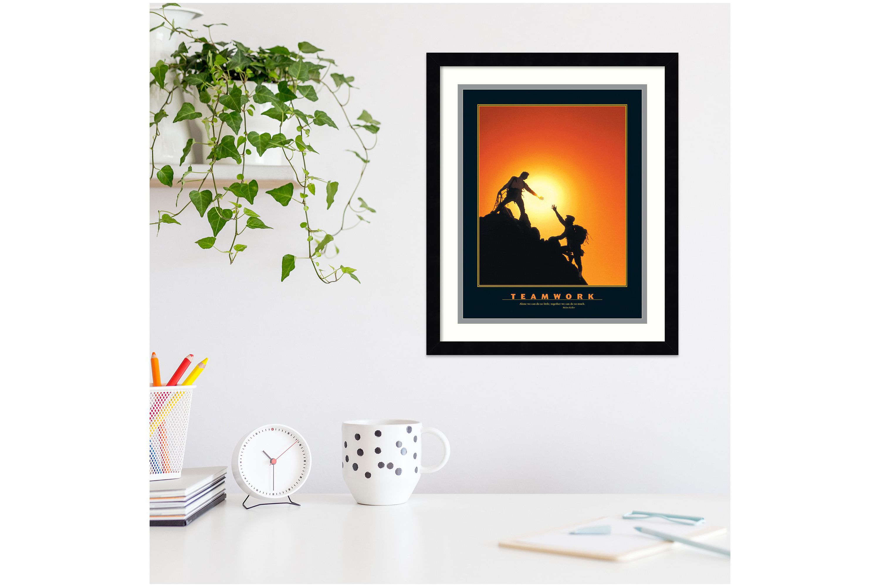 Teamwork (Climbers) Wood Framed Wall Art Print