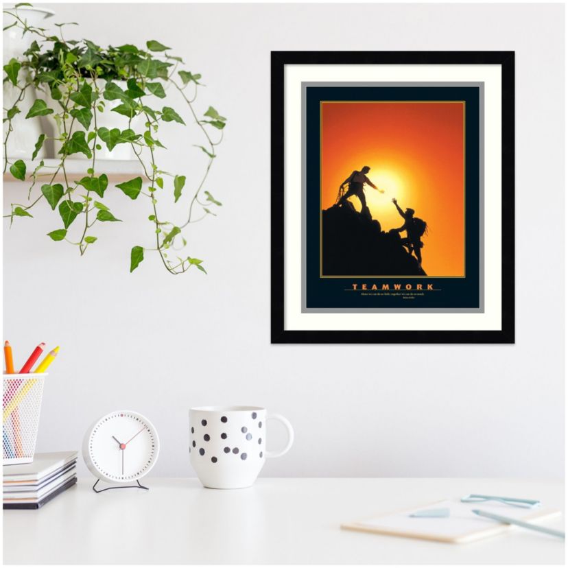 Teamwork (Climbers) Wood Framed Wall Art Print