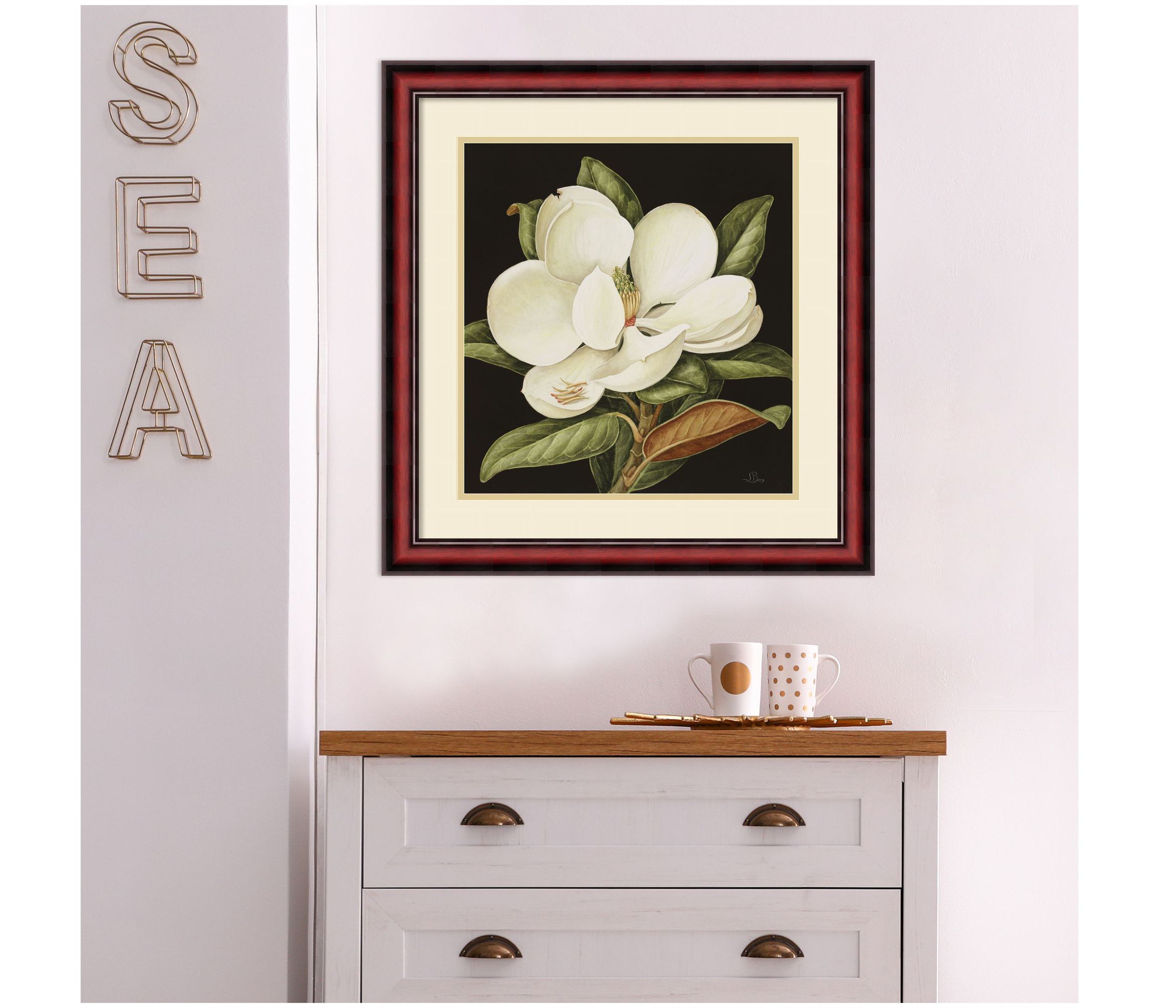 Magnolia Grandiflora 2003 by Jenny Barron Wood Framed Wall Art Print