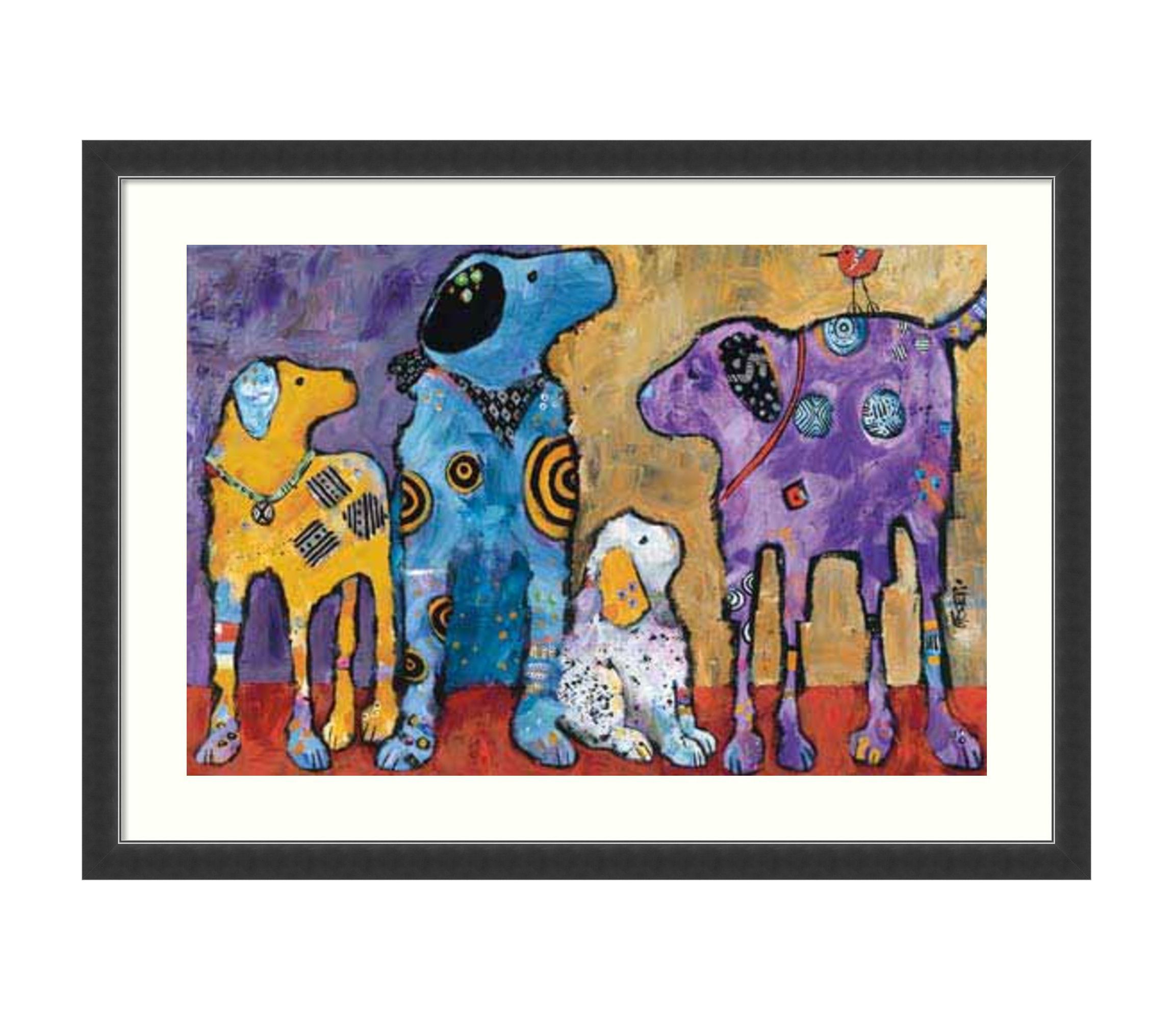 Cast of Characters: Dogs by Jenny Foster Wood Framed Wall Art Print