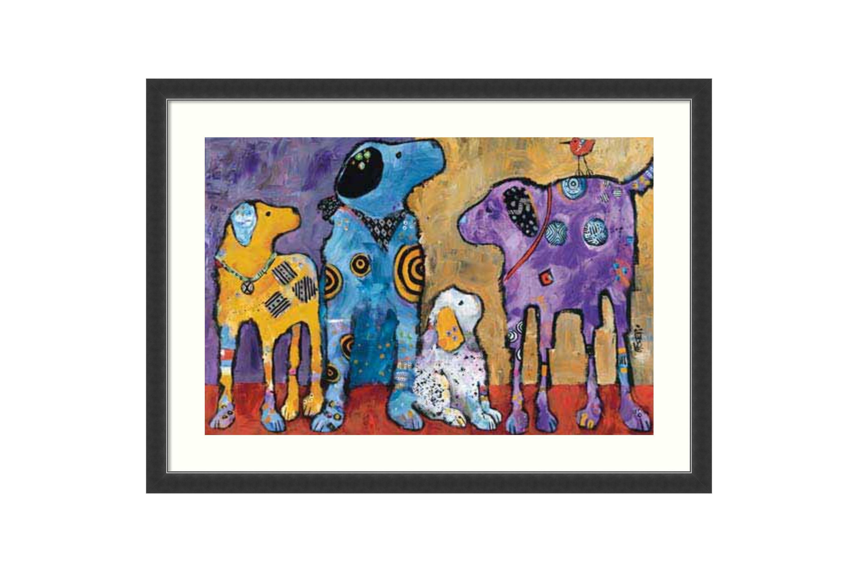 Cast of Characters: Dogs by Jenny Foster Wood Framed Wall Art Print