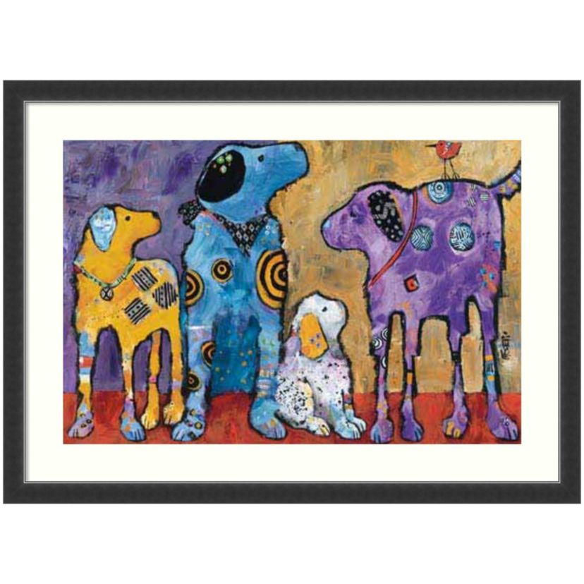 Cast of Characters: Dogs by Jenny Foster Wood Framed Wall Art Print