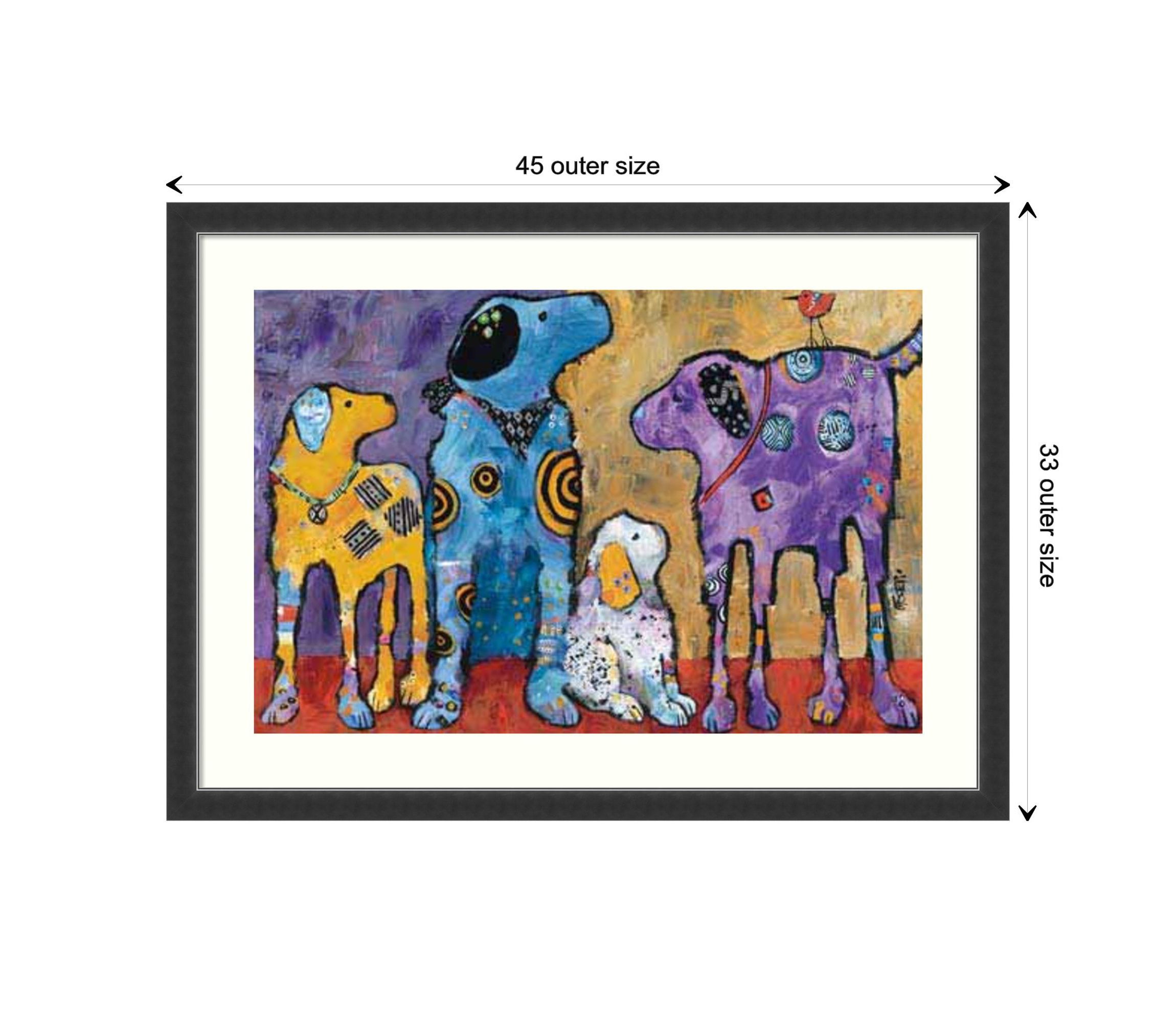 Cast of Characters: Dogs by Jenny Foster Wood Framed Wall Art Print