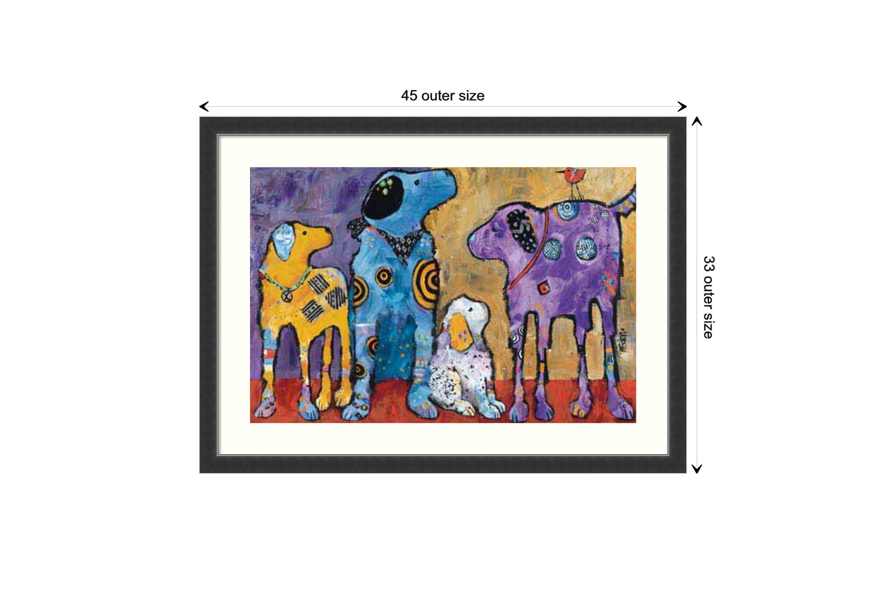 Cast of Characters: Dogs by Jenny Foster Wood Framed Wall Art Print