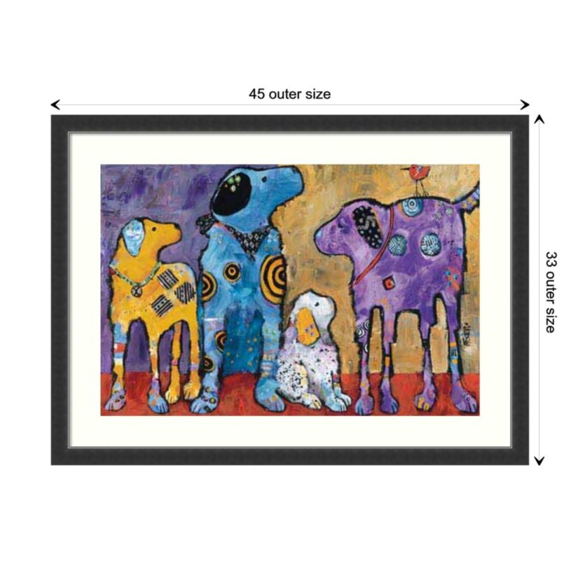 Cast of Characters: Dogs by Jenny Foster Wood Framed Wall Art Print