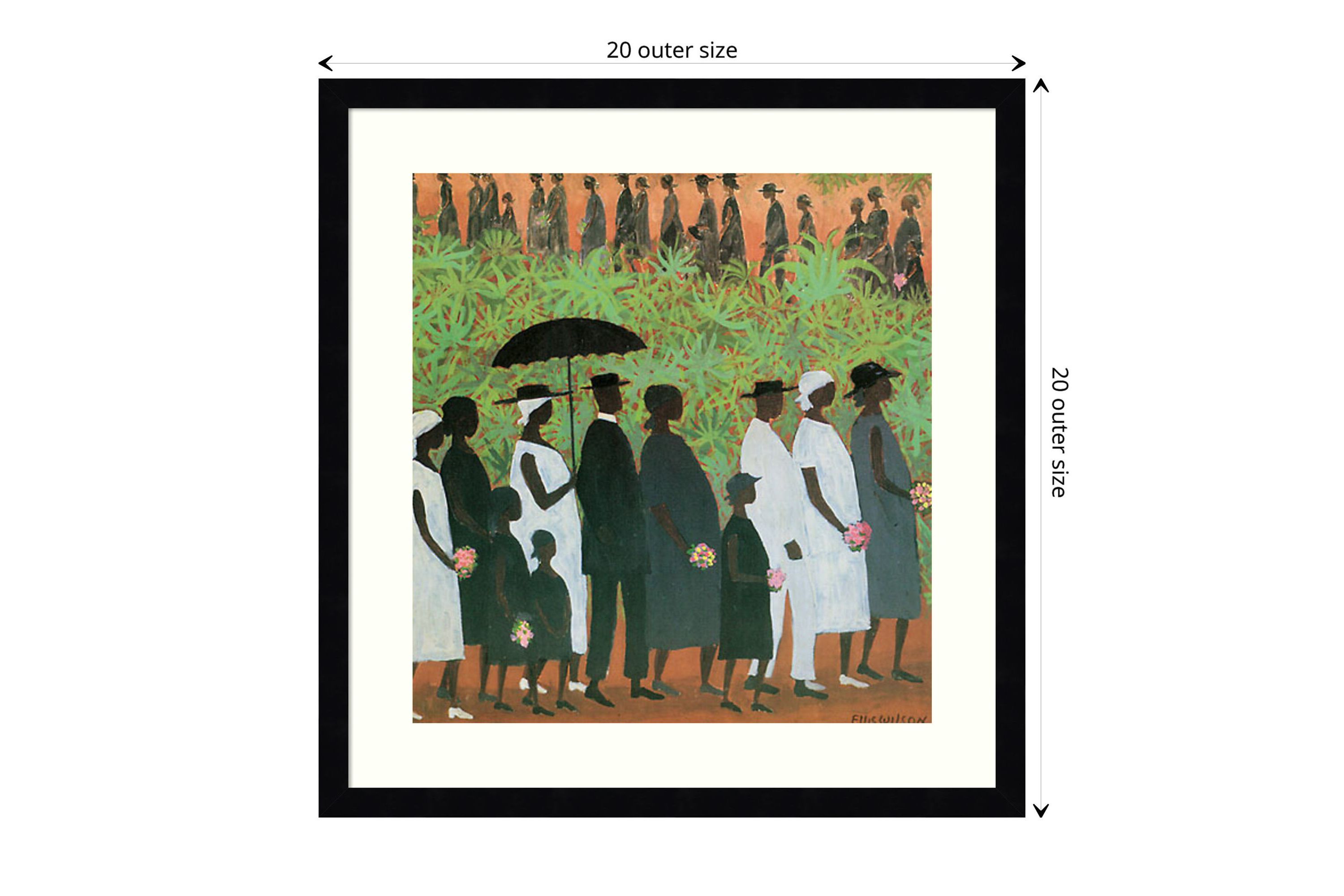 Funeral Procession by Ellis Wilson Wood Framed Wall Art Print