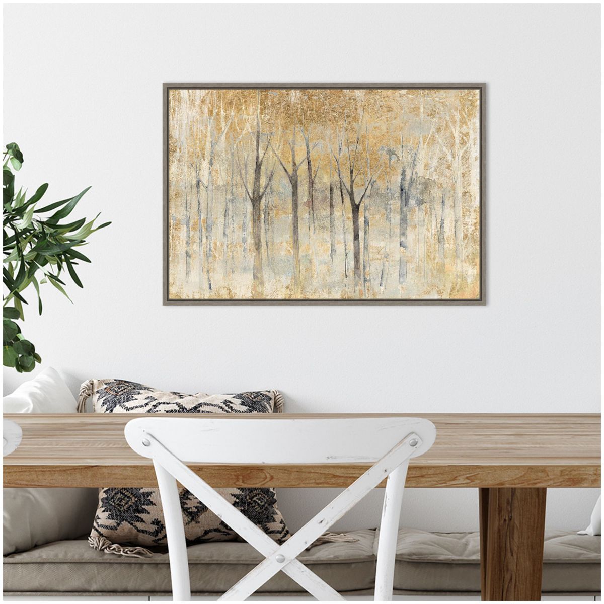 Seasons End Gold Framed Canvas Wall Art Print