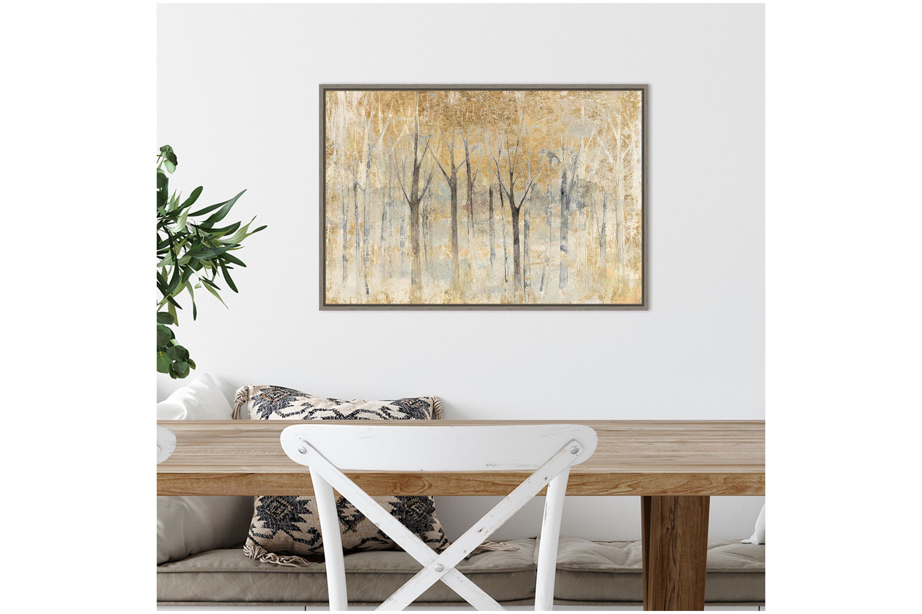 Seasons End Gold Framed Canvas Wall Art Print