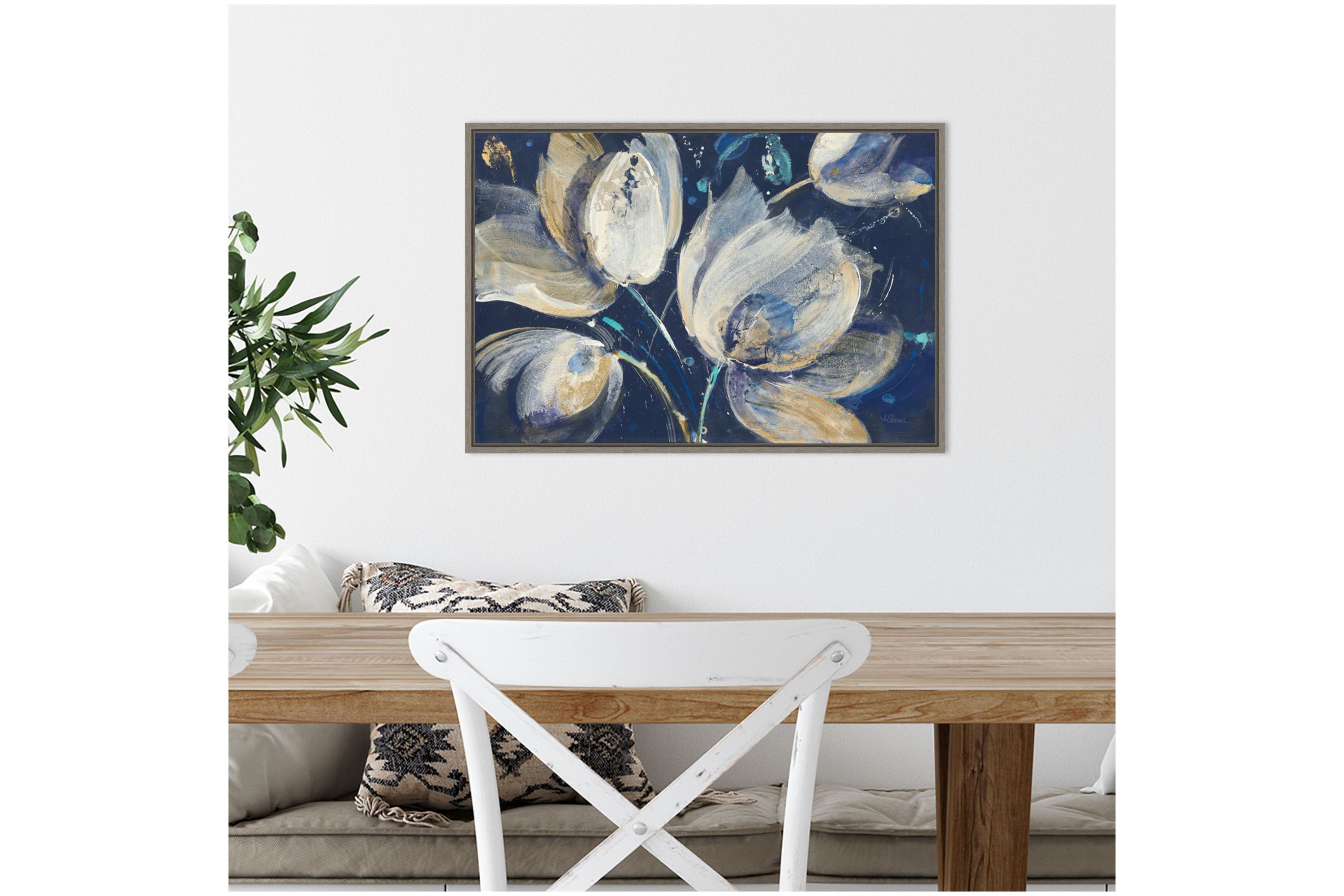 Midnight Garden Framed Canvas Wall Art Print