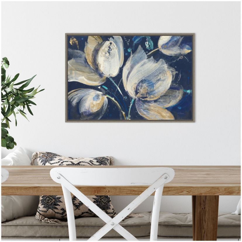 Midnight Garden Framed Canvas Wall Art Print