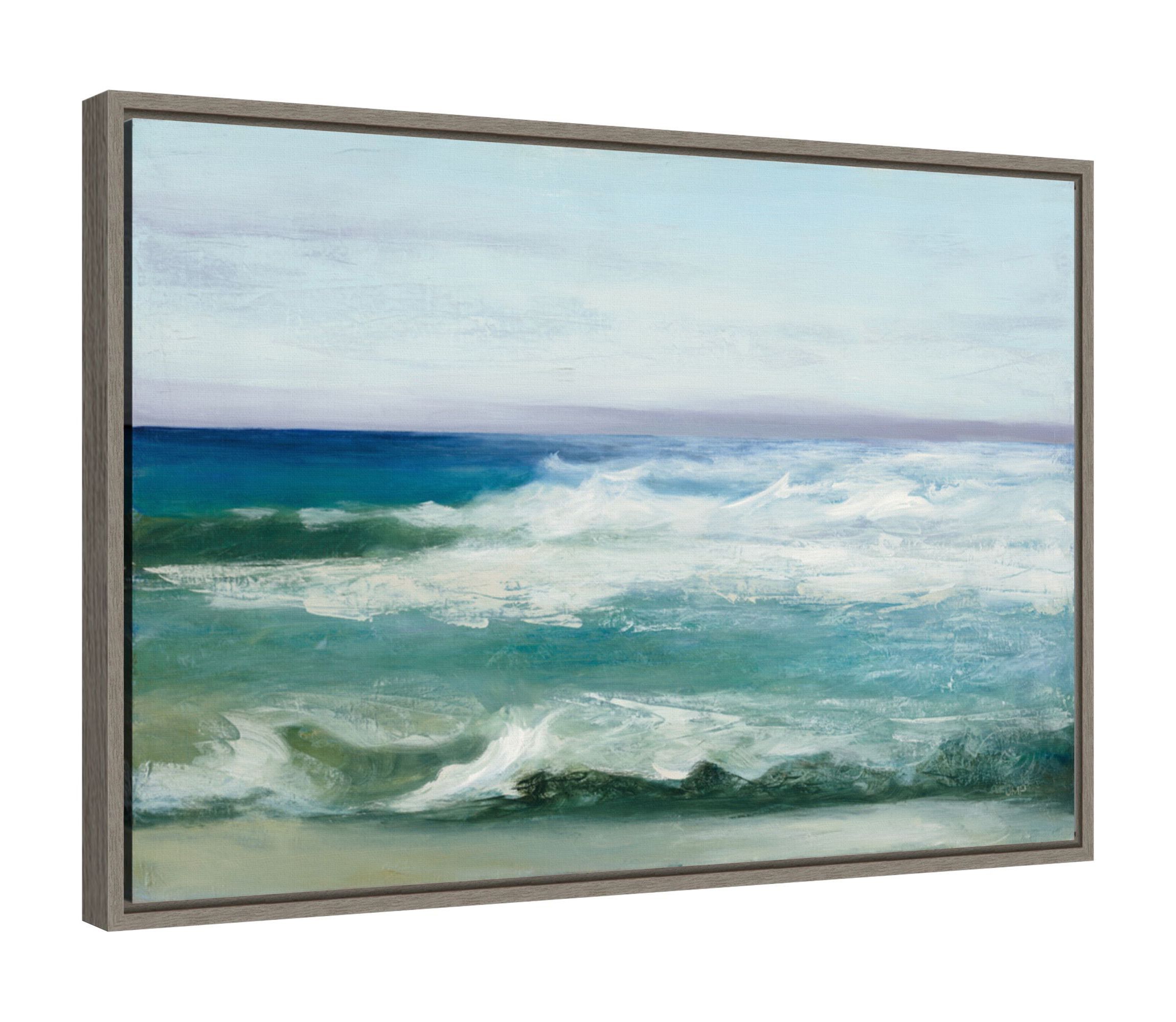 Azure Ocean Framed Canvas Wall Art Print