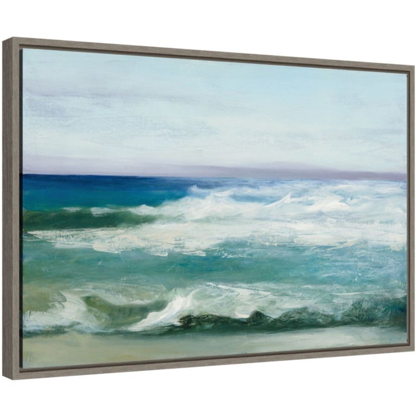 Azure Ocean Framed Canvas Wall Art Print