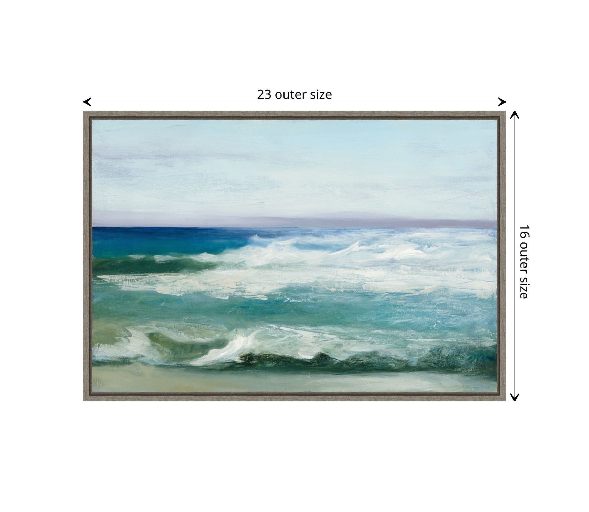 Azure Ocean Framed Canvas Wall Art Print