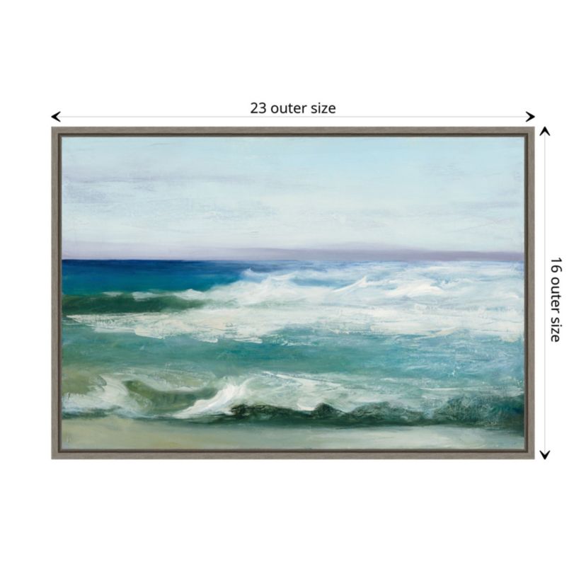 Azure Ocean Framed Canvas Wall Art Print