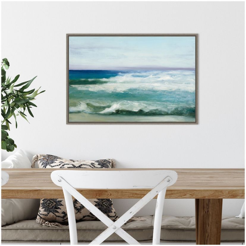 Azure Ocean Framed Canvas Wall Art Print