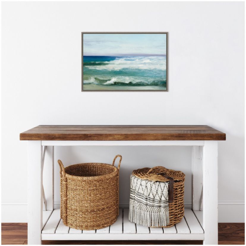 Azure Ocean Framed Canvas Wall Art Print
