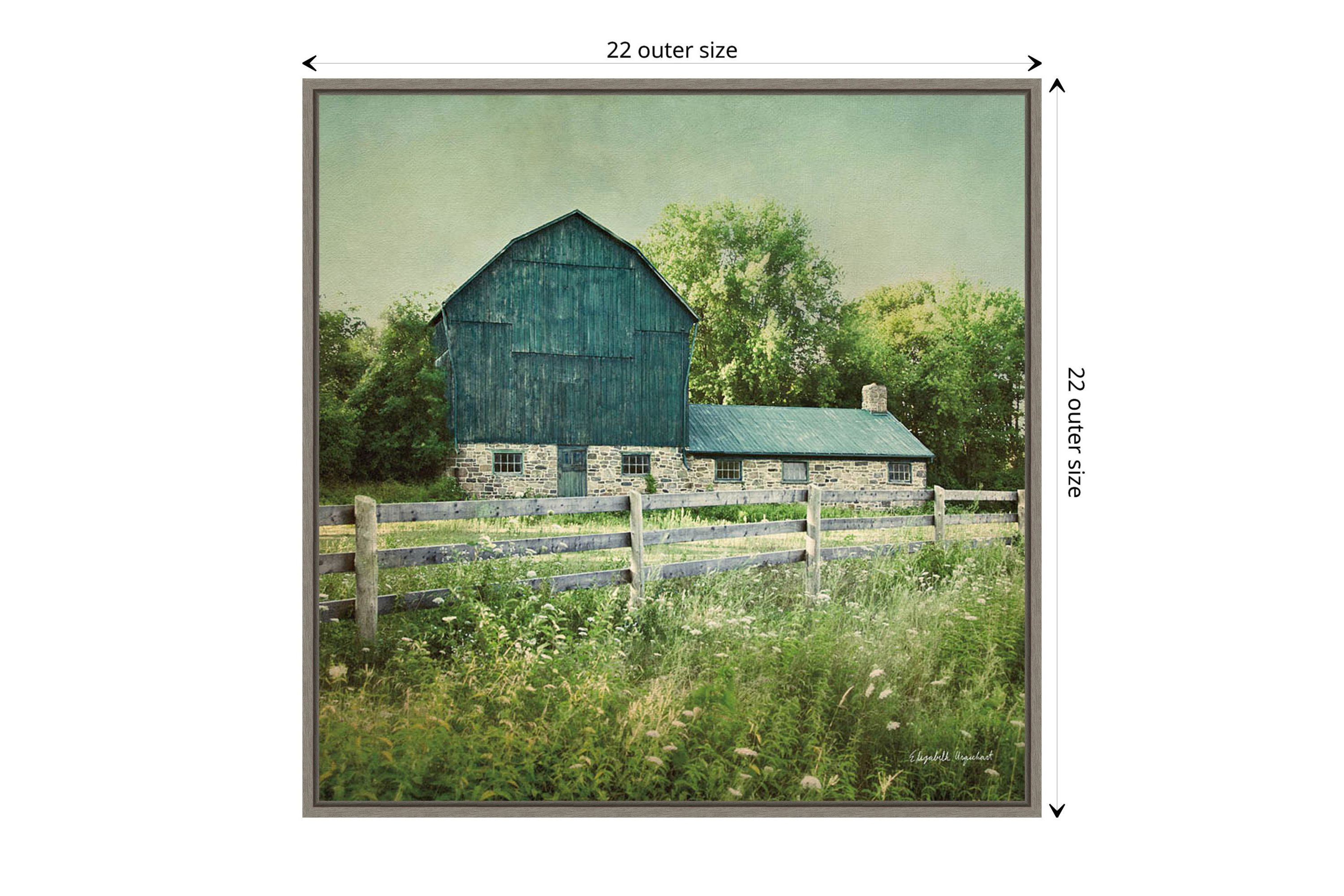 Blissful Country III (Barn) Framed Canvas Wall Art Print