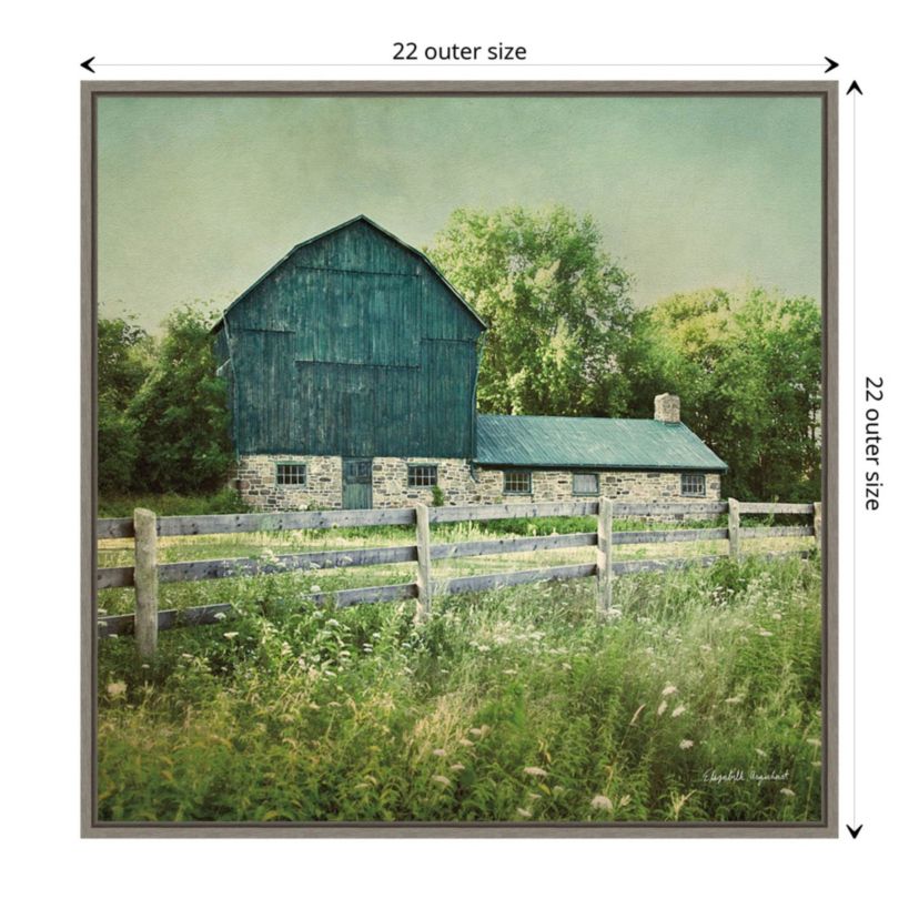 Blissful Country III (Barn) Framed Canvas Wall Art Print