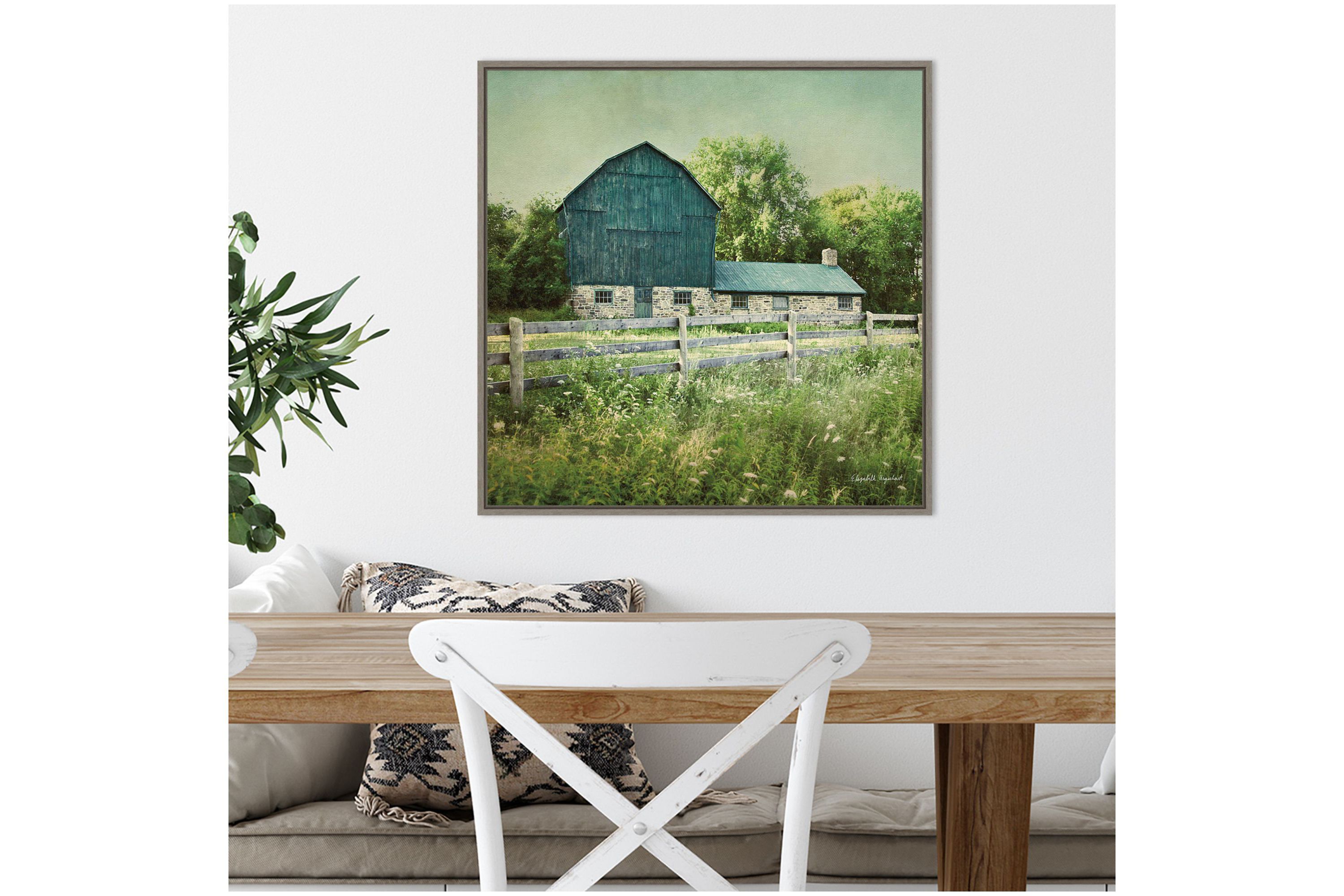 Blissful Country III (Barn) Framed Canvas Wall Art Print