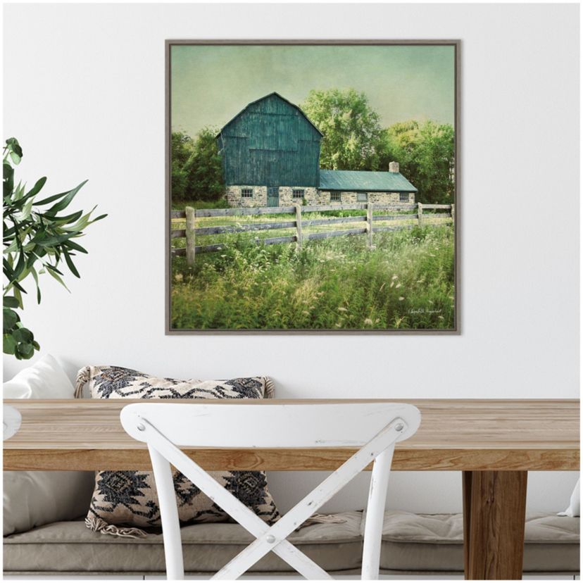 Blissful Country III (Barn) Framed Canvas Wall Art Print