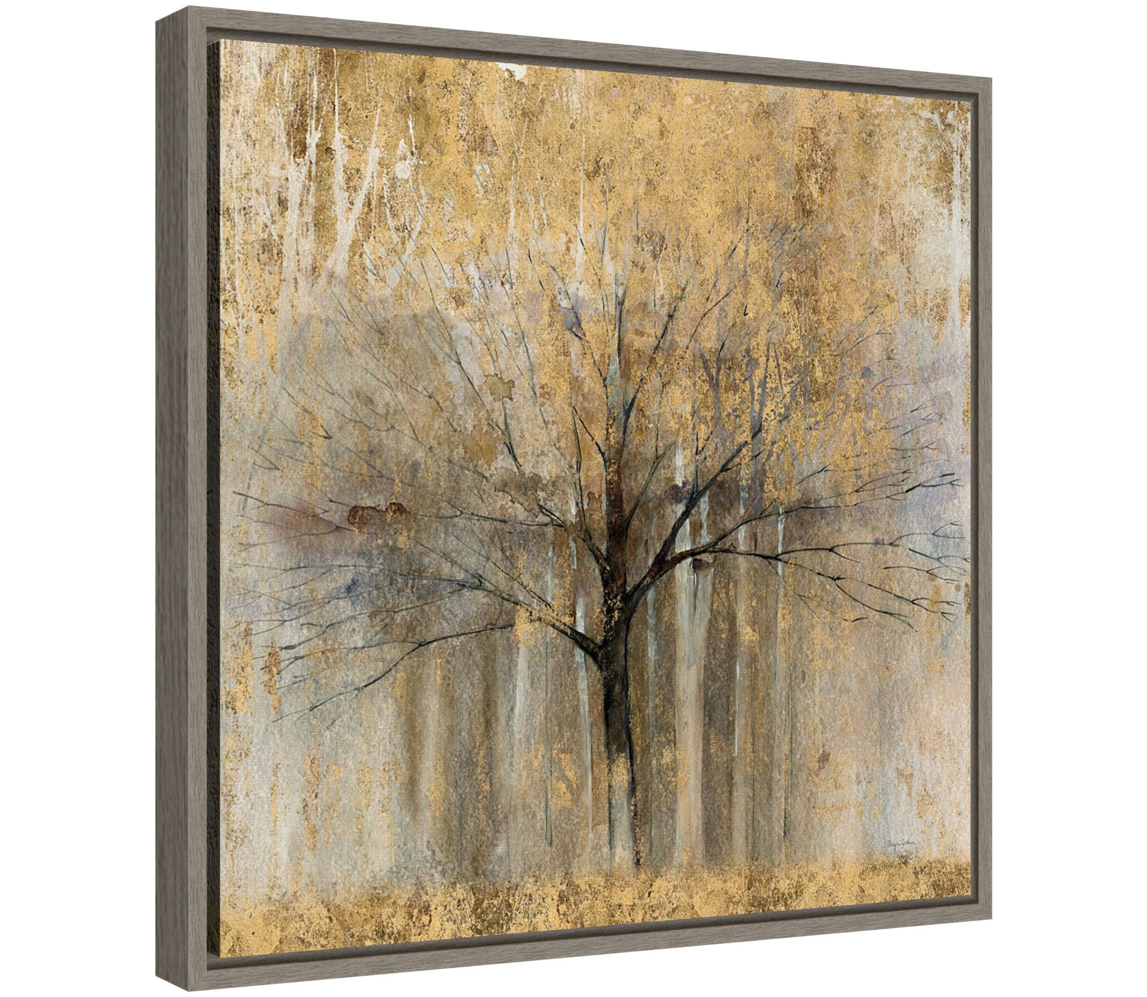 Open Arms Gold Crop Framed Canvas Wall Art Print