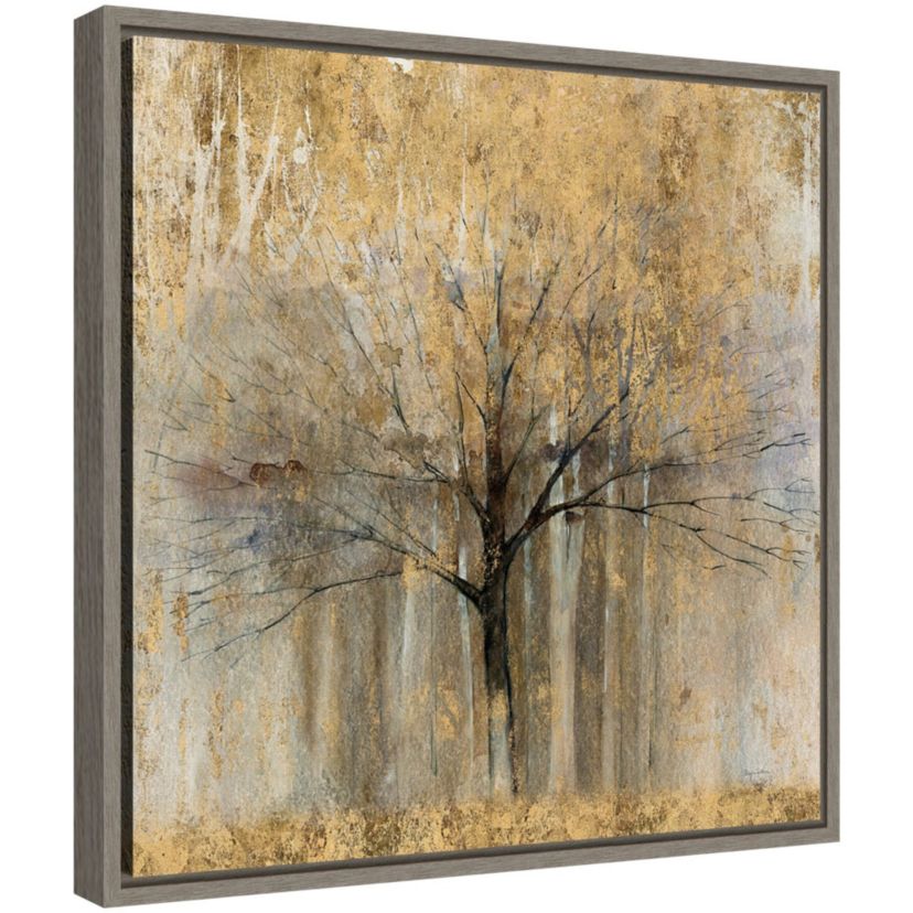 Open Arms Gold Crop Framed Canvas Wall Art Print