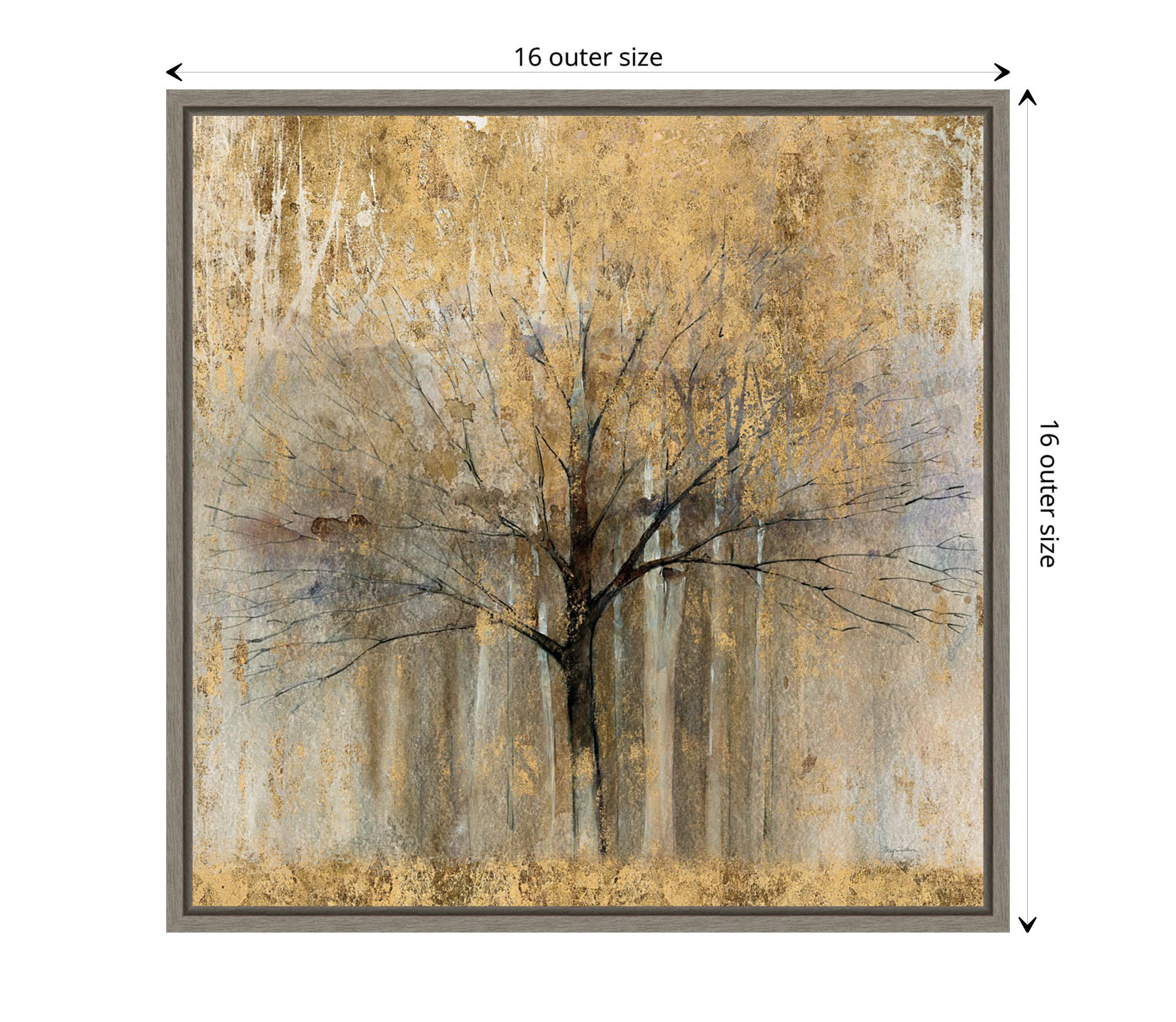 Open Arms Gold Crop Framed Canvas Wall Art Print