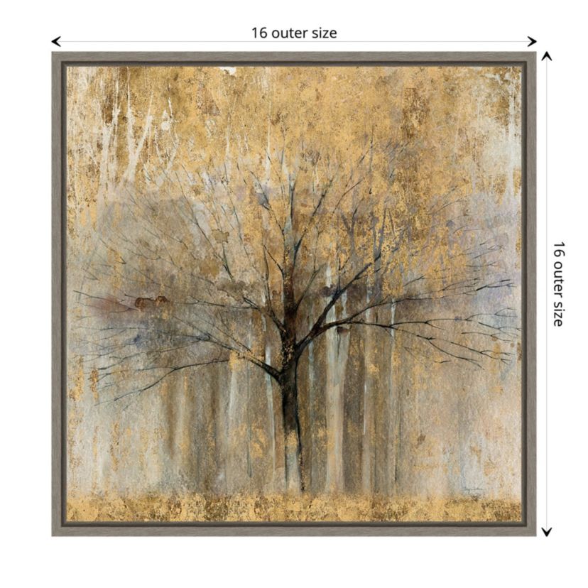 Open Arms Gold Crop Framed Canvas Wall Art Print