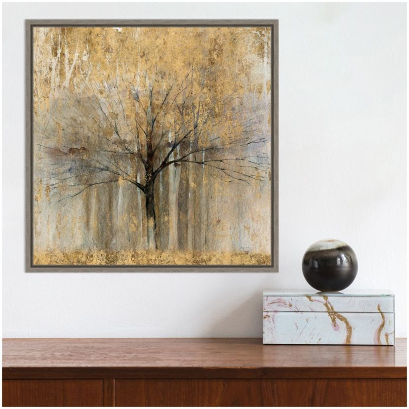 Open Arms Gold Crop Framed Canvas Wall Art Print