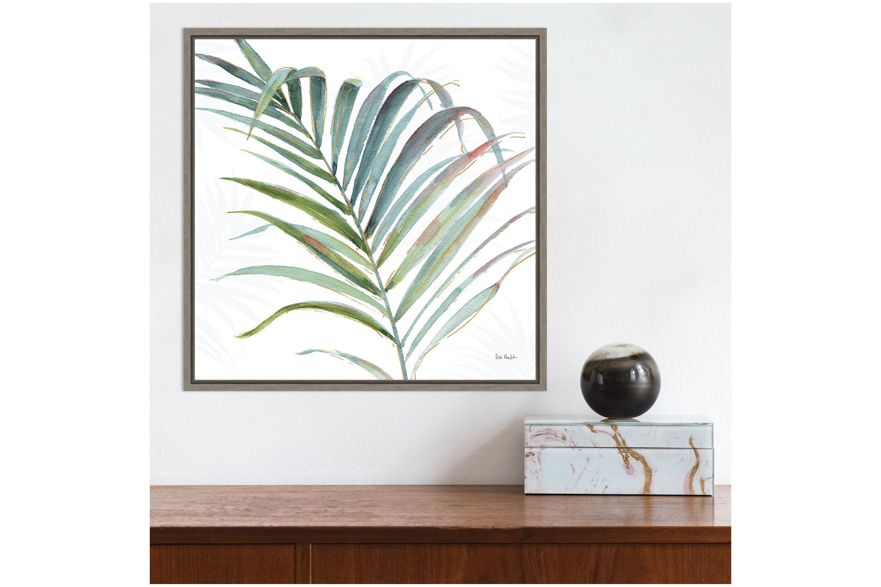 Tropical Blush V Framed Canvas Wall Art Print