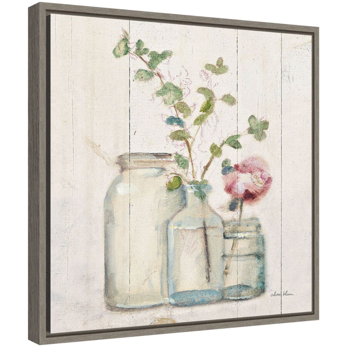 Blossoms on Birch IV Framed Canvas Wall Art Print