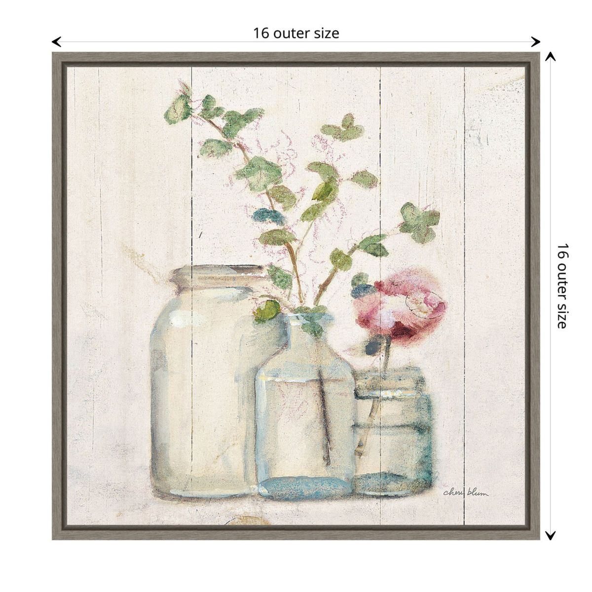 Blossoms on Birch IV Framed Canvas Wall Art Print