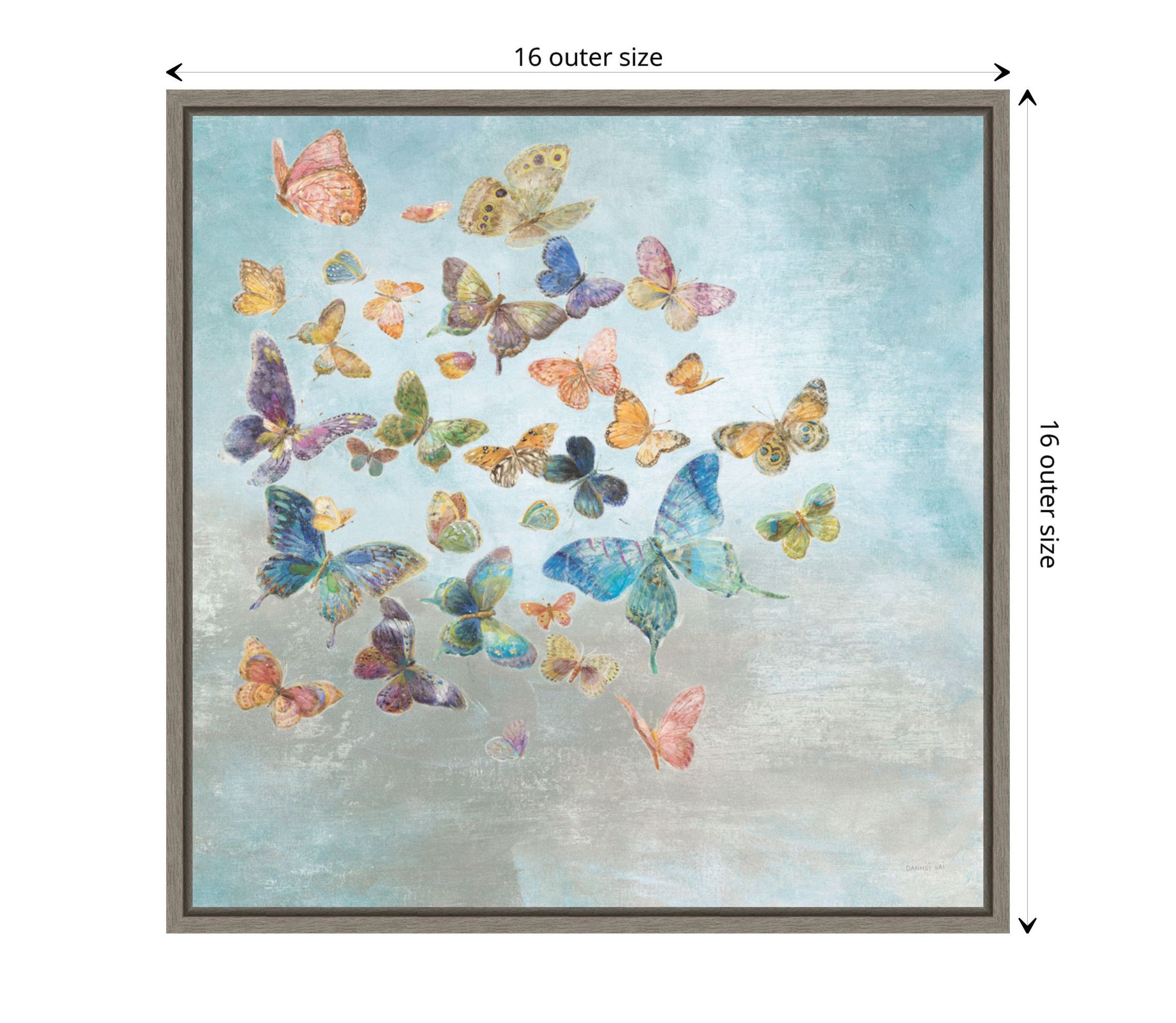 Beautiful Butterflies v3 Square Framed Canvas Wall Art Print