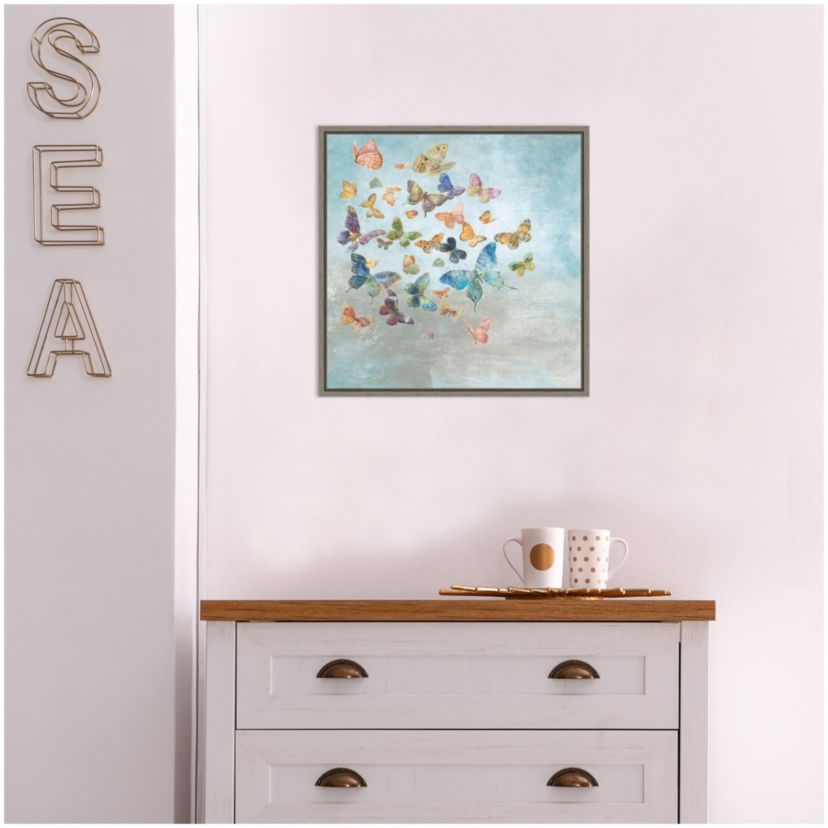 Beautiful Butterflies v3 Square Framed Canvas Wall Art Print