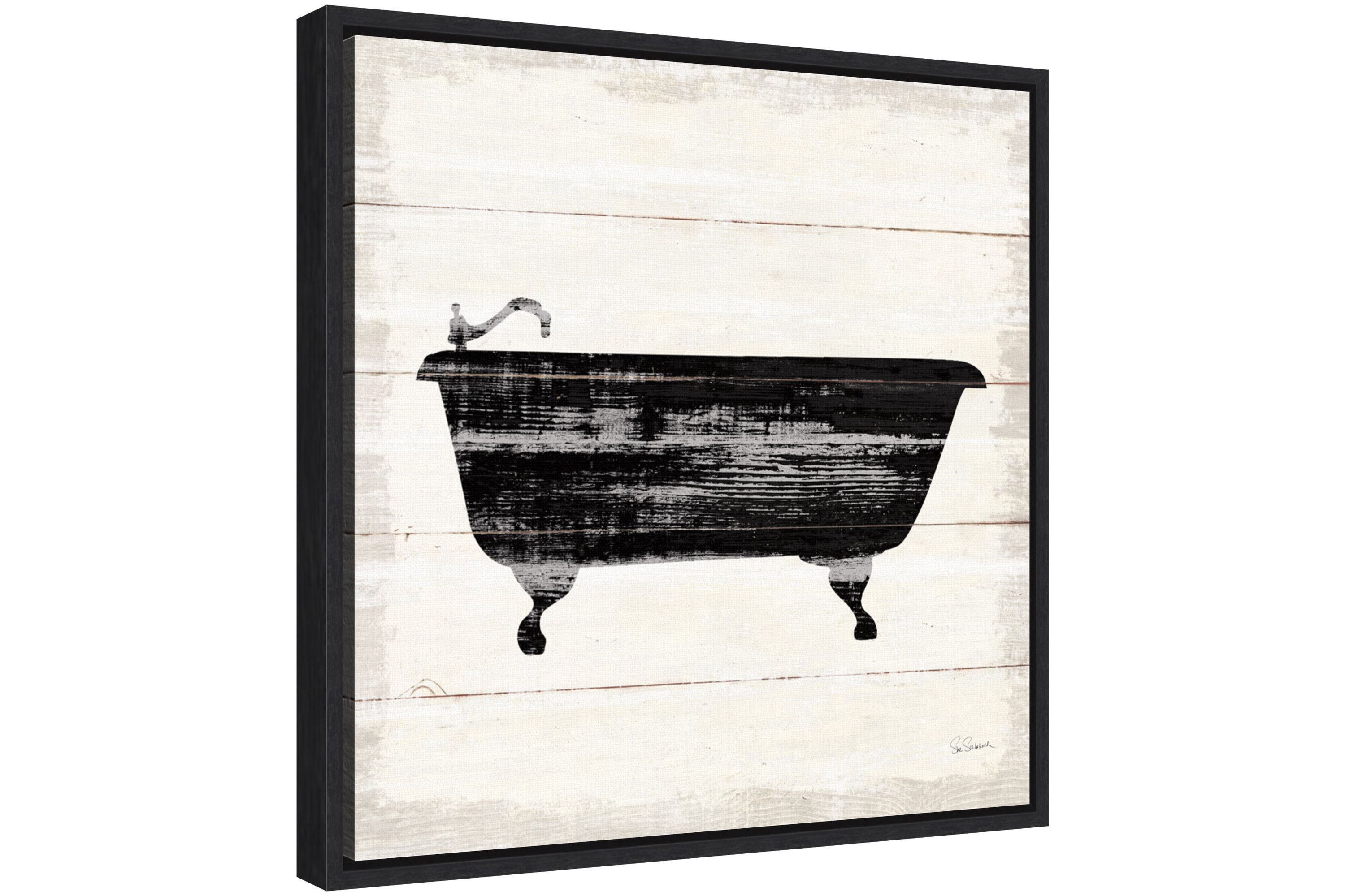 Shiplap Bath I Framed Canvas Wall Art Print
