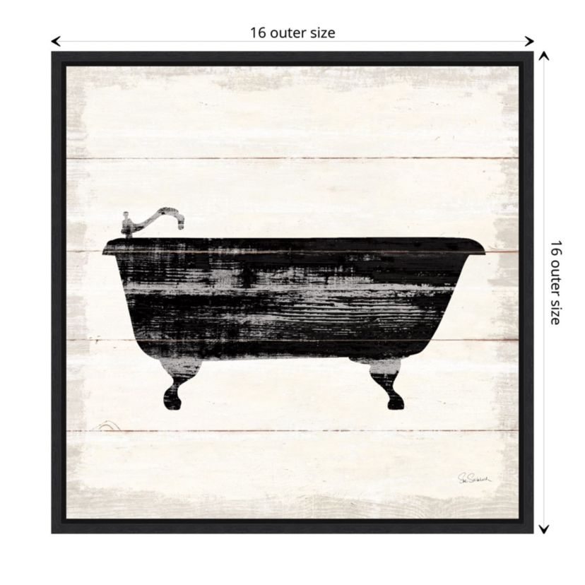 Shiplap Bath I Framed Canvas Wall Art Print