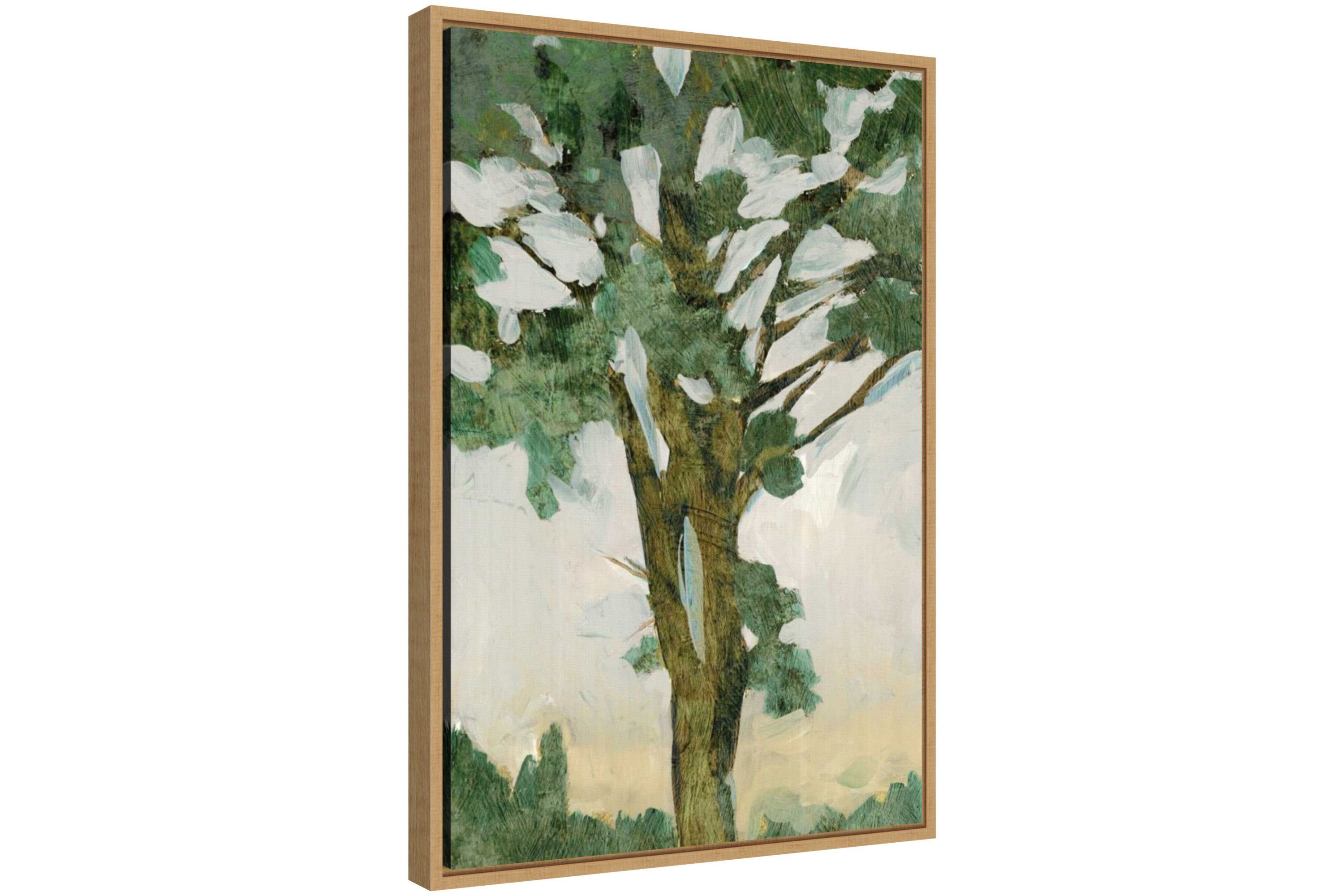 Green Tree Line I Framed Canvas Wall Art Print
