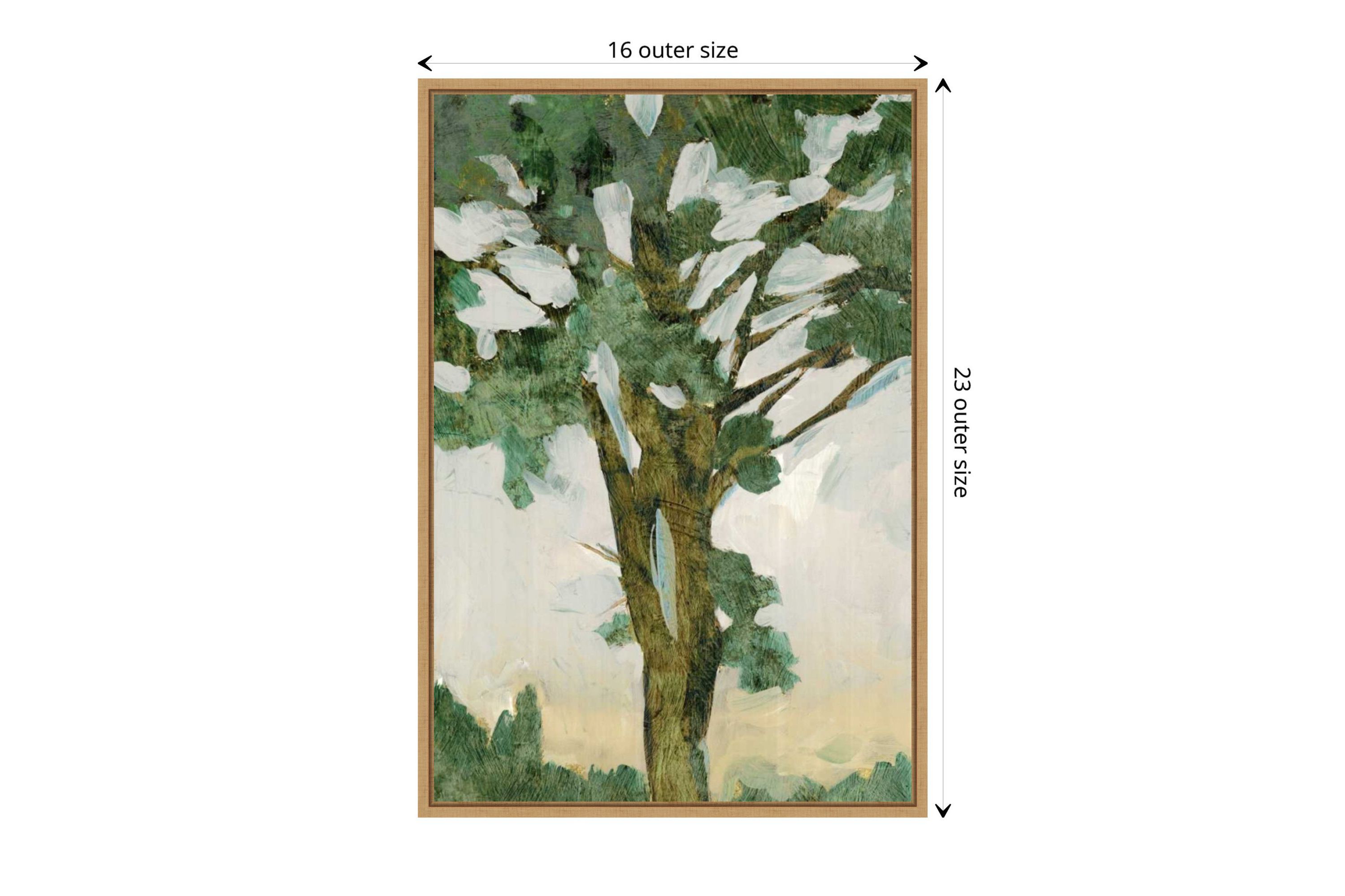 Green Tree Line I Framed Canvas Wall Art Print