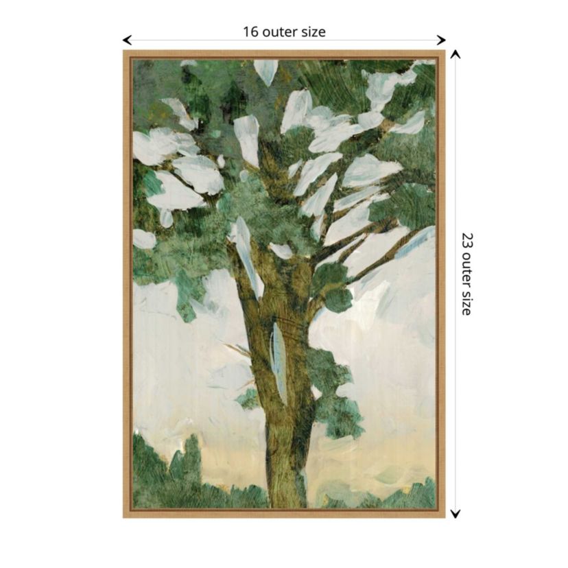 Green Tree Line I Framed Canvas Wall Art Print