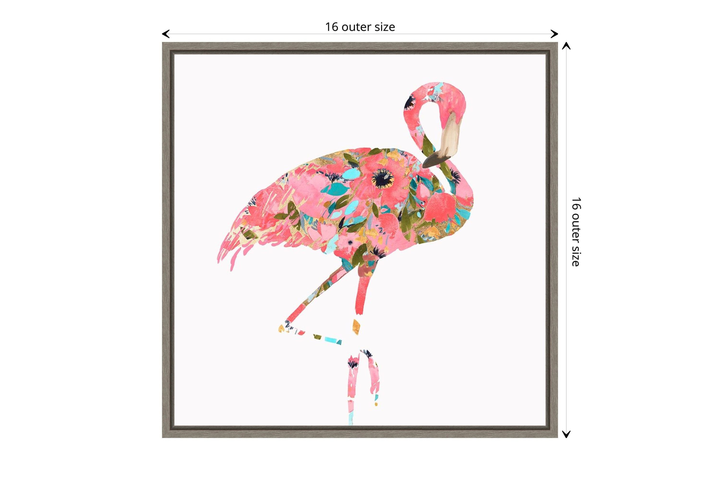 Summer Glow (Pink Flamingo) Framed Canvas Wall Art Print