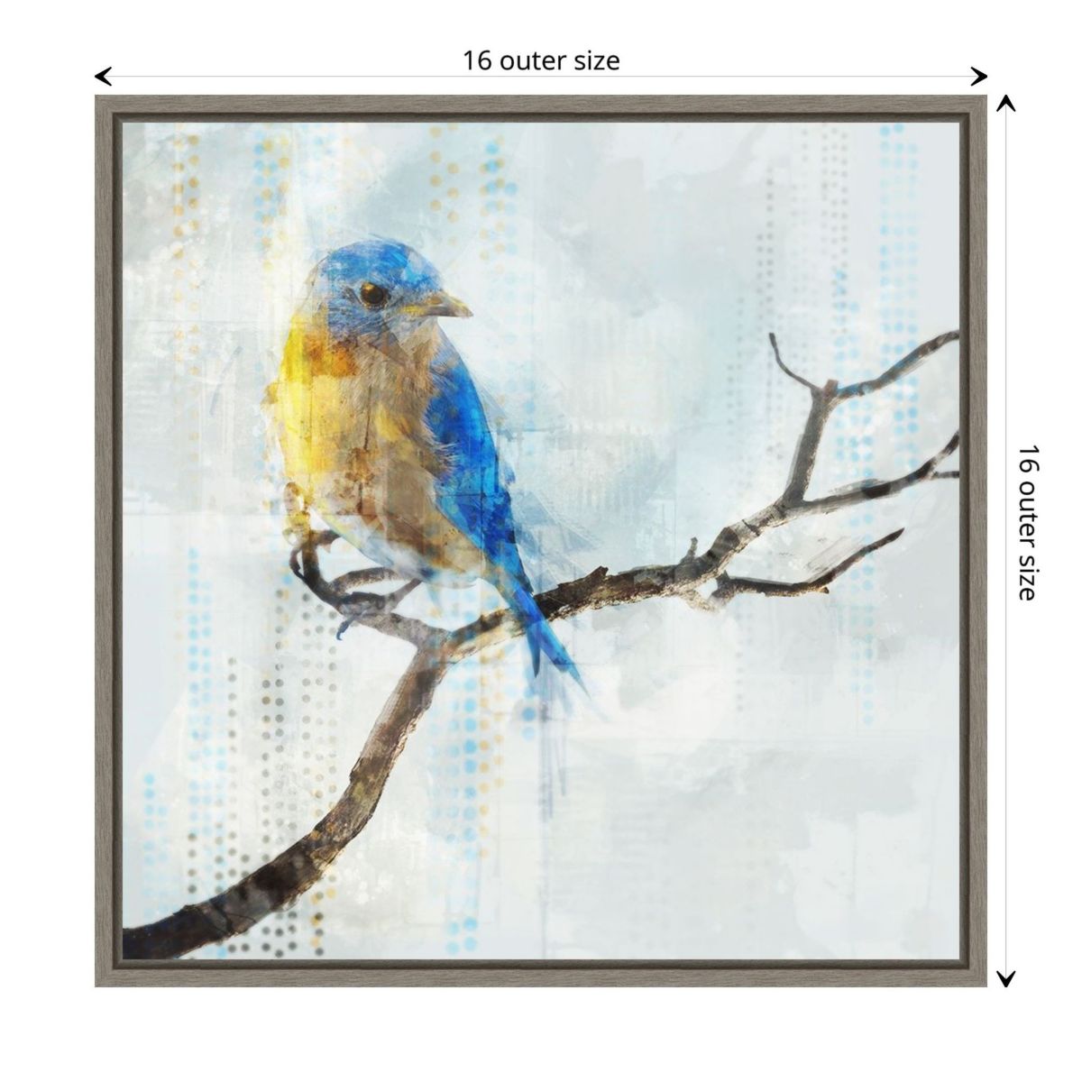 Little Blue Bird I Framed Canvas Wall Art Print